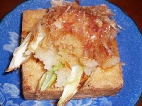 厚揚げと根深ねぎのグリル焼き